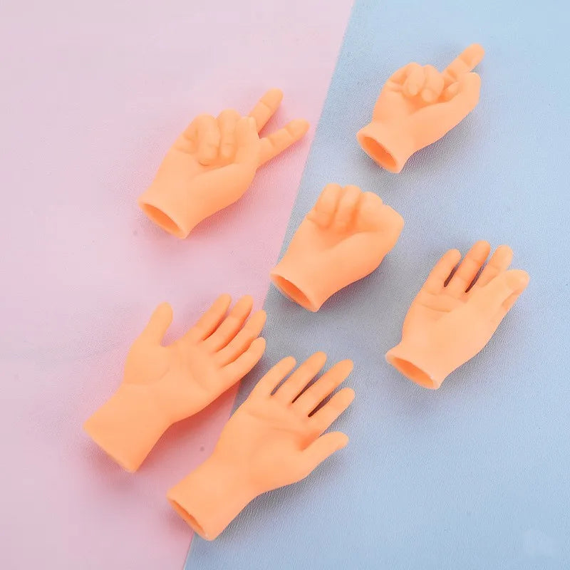 Mini Hands Model Tiny Hands Cat Massage Tool Funny Silicone Gloves Finger Gloves Little Finger Cat Toy