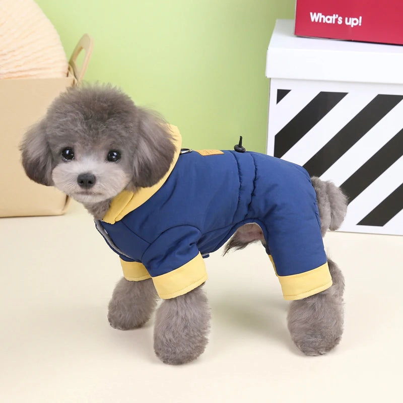 Mono grueso y cálido para perros, ropa de invierno para perros, abrigo para Chihuahua Youkshire, monos a prueba de viento para cachorros, chaqueta para caniche, ropa para mascotas