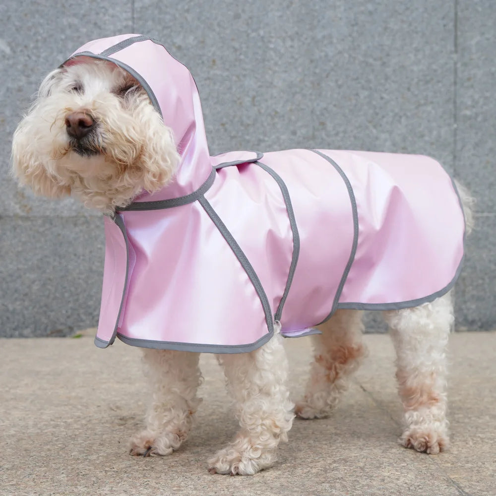 Chubasquero para perros impermeable suave PU chaqueta de lluvia para perros pequeños medianos grandes con capucha ajustable en el pecho Poncho de lluvia para mascotas para Corgi