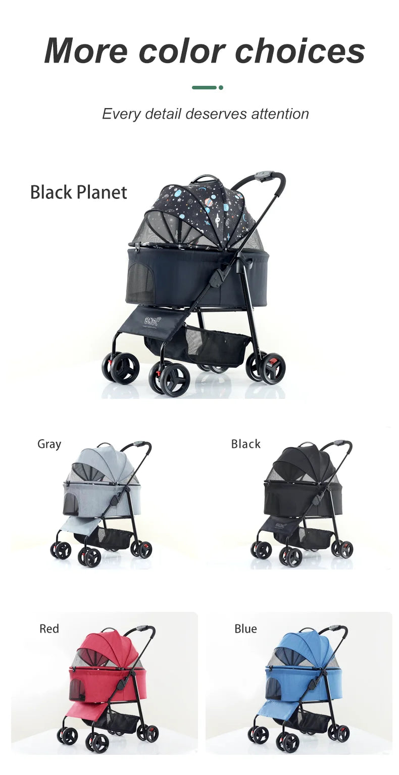 Toy Dog Stroller Lightweight Dog Carrier Trolley Jogging Pet Travel Outdoors Dog Best Travel System Strollers Portable