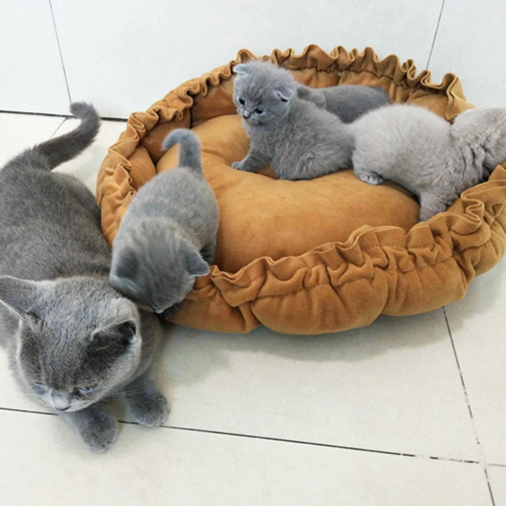 Soft Pet Cat Bed Full Size Washable Calm Dog Bed Round Donut Bed Comfortable Sleeping Artifact Suitable For All Kinds Of Cat Dog