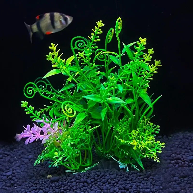 Aquarium ornement plante Aquarium artificiel décor plantes Simulation eau herbe poisson bol plastique mauvaises herbes décoration 5.5 pouces