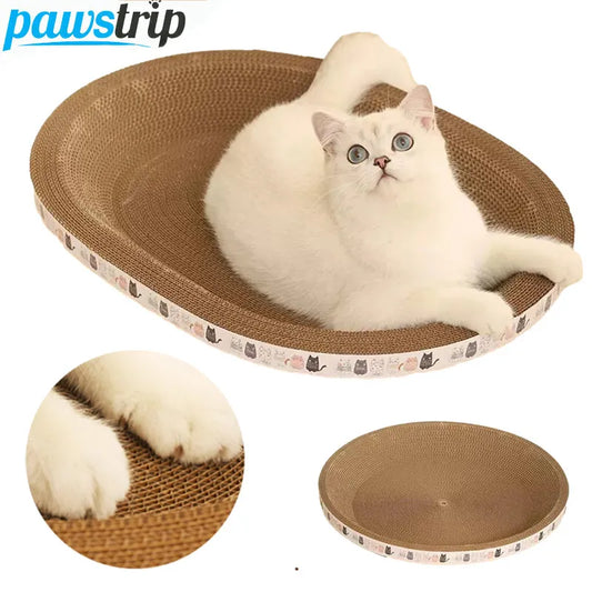 Rascador corrugado para gatos, rascadores redondos y ovalados, juguetes con forma de garra para gatos, cama para gatos resistente al desgaste, accesorios para gatos