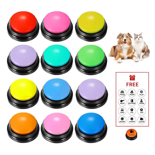 Bouton d'enregistrement vocal, jouets pour animaux de compagnie, boutons pour chiens, pour la Communication, entraînement pour animaux de compagnie, Buzzer, bouton parlant enregistrable, jouet d'intelligence