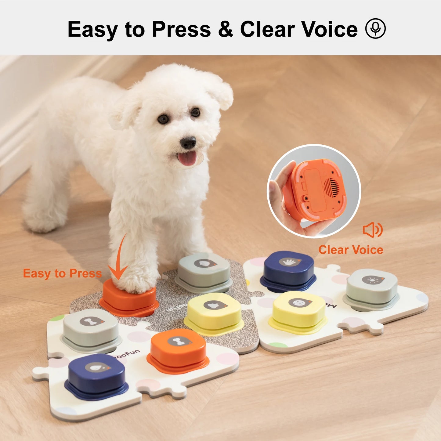 Mewoofun Boutons pour chien pour communication Starter Pack Boutons parlants avec tapis pour chiens et chats Jouet d'entraînement sonore pour animaux de compagnie