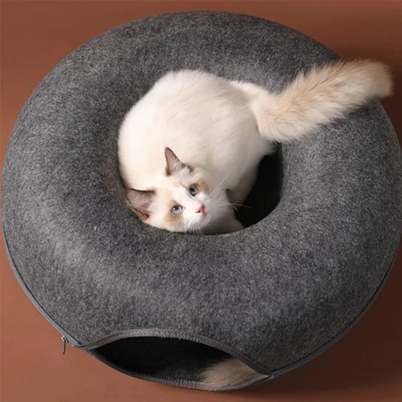 Lit pour chat, Donut, Tunnel pour animal de compagnie, jeu interactif, jouet, lit pour chat, jouets d'intérieur, maison pour chaton, jouet d'entraînement, équipement de sport