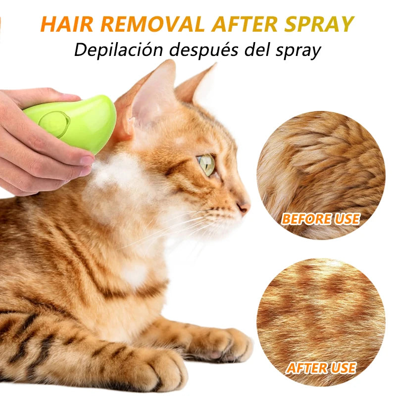 Brosse à vapeur pour chat 3-en-1, brosse à vapeur pour chien, Spray électrique, brosses à poils de chat, toilettage pour animaux de compagnie, peigne de Massage, épilation, accessoires pour animaux de compagnie