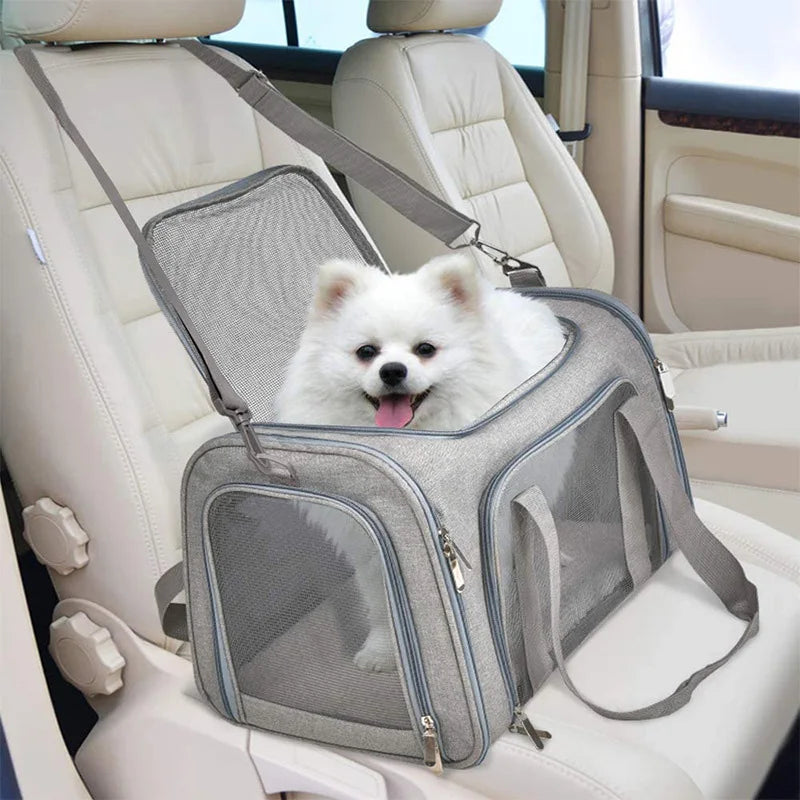 Portable Pet Dog Carrier Bag Foldable Dog Backpack Breathable Travel Airline Approved Transport Bag for Small Dogs Cats