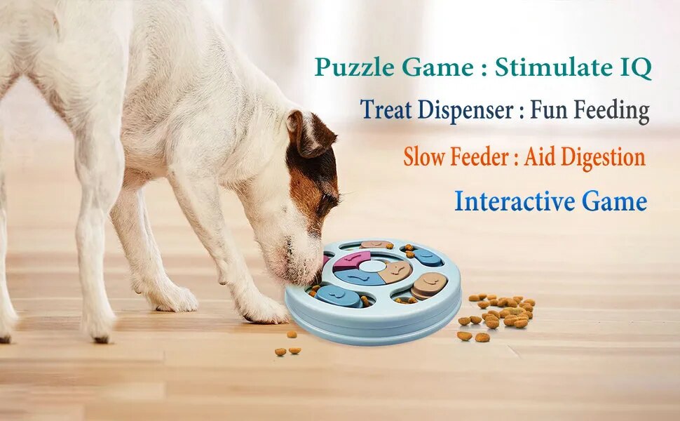 Juguetes de rompecabezas para perros, alimentador lento, aumento interactivo, dispensador de comida IQ para cachorros, juego de entrenamiento antideslizante para comer lentamente, juguetes para gatos