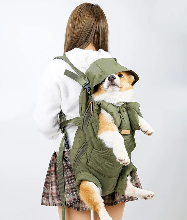 Thickened Pet Backpack Carrier Winter Warm Cat Bag Travel Comfort for Small Medium Dogs Portable Back Strap Outdoor