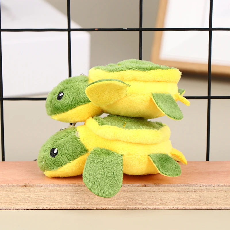 Nuevo 1 unidad de muñeco de tortuga bonito de 10CM, muñeco de peluche de dibujos animados, llavero de juguete de peluche suave, colgante de bolso, regalo para niños