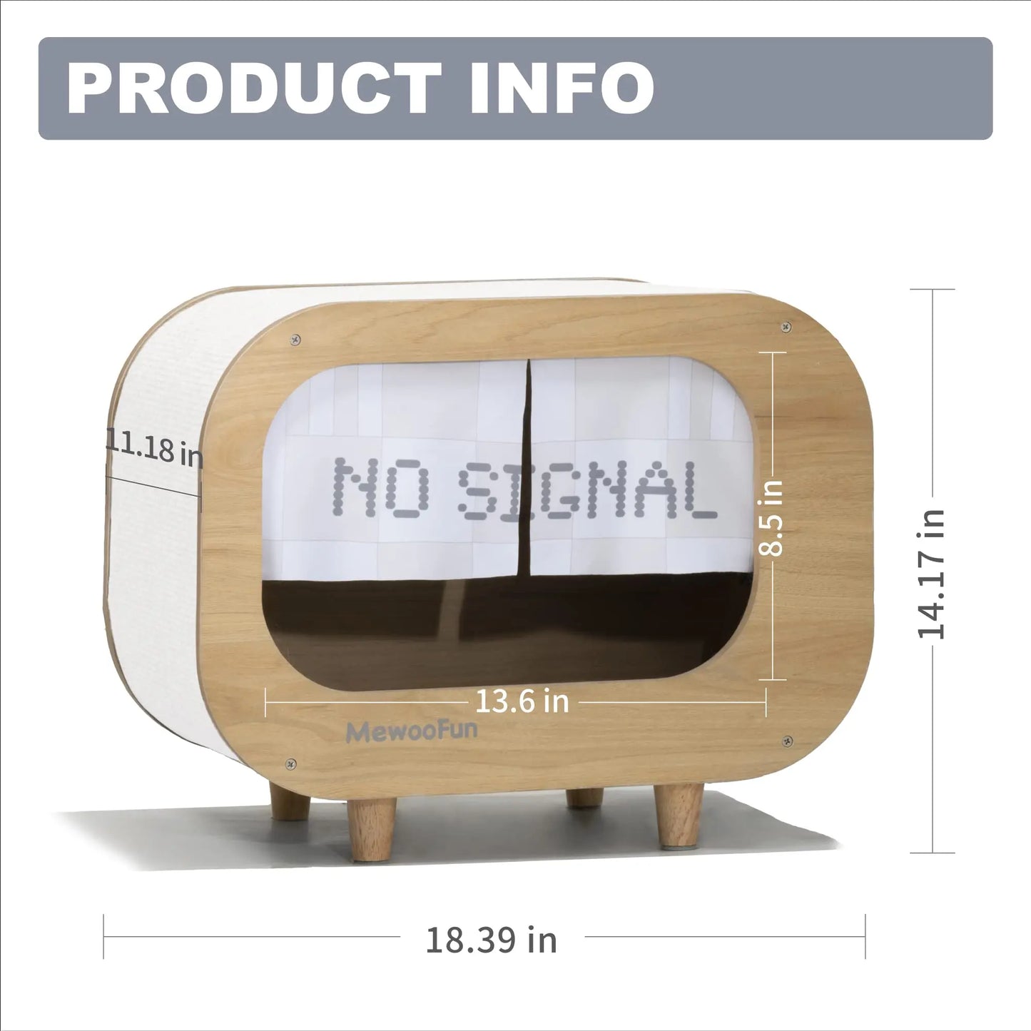 MewooFun-cama para casa de gatos, condominio para gatos, TV para interiores, resistente, de lujo, grande, de madera, muebles de refugio para gatos con almohadilla para rascar