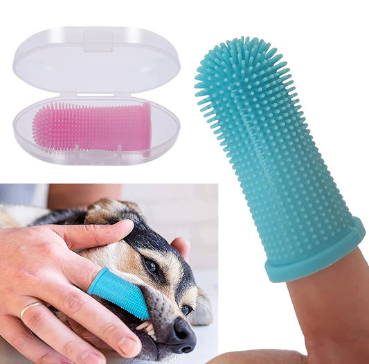 Dog Super Soft Pet Finger Toothbrush Teeth Cleaning Bad Breath Care Nontoxic Silicone Tooth Brush Tool Dog Cat Cleaning Supplies Accessories