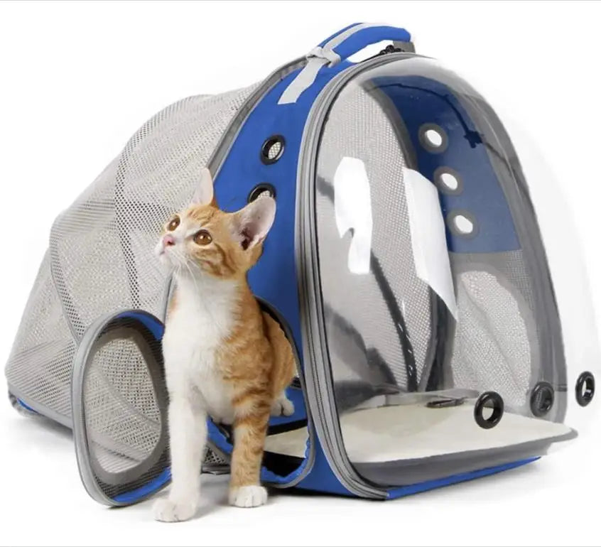 Mochila para gatos, bolsa de burbujas, mochila para perros pequeños, cápsula espacial, mochila transparente para transportar gatos