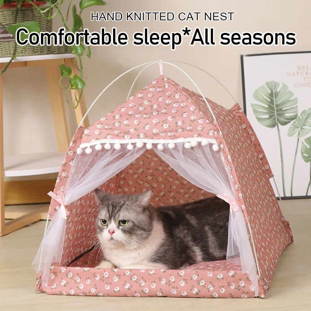 Lit de tente pour chat, maison pour animal de compagnie, hamac confortable et fermé avec sols, maison pour chat et petit chien, lits apaisants pour petite maison pour animal de compagnie