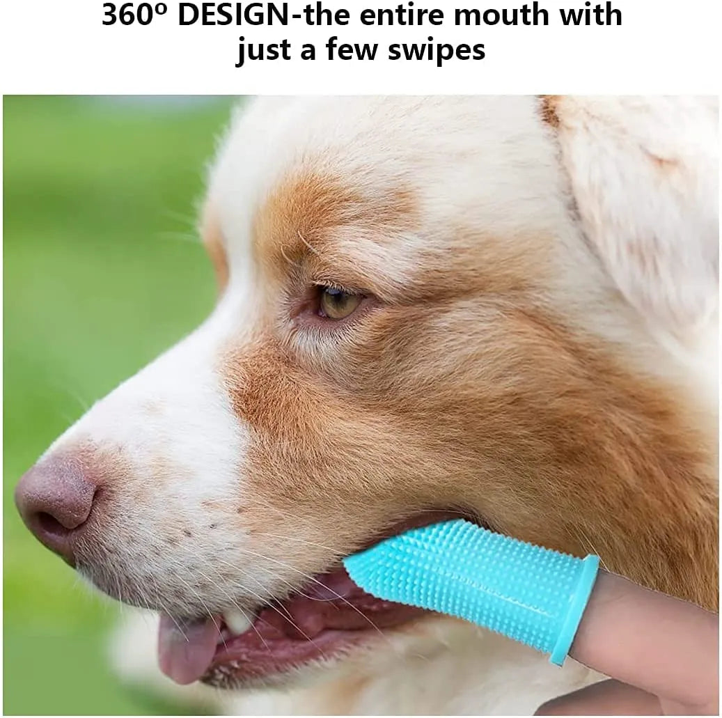 Dog Super Soft Pet Finger Toothbrush Teeth Cleaning Bad Breath Care Nontoxic Silicone Tooth Brush Tool Dog Cat Cleaning Supplies Accessories