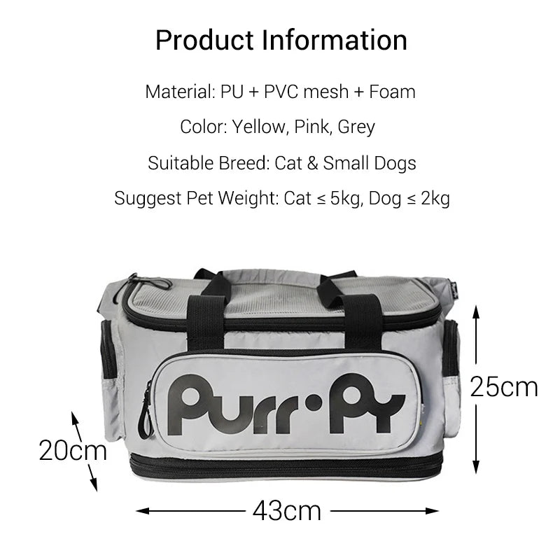 Cat Sling Bag Breathable Expandable Chest Pet Carrier for Cats Small Dogs Hands-Free Puppy Backpack for Traveling Hiking Camping