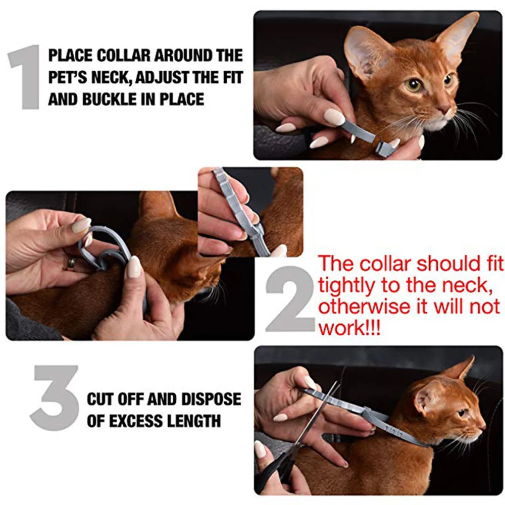 Collar ajustable para perros y gatos, prevención de pulgas y garrapatas, Collar para mascotas, Control de plagas, protección de goma, Collar antipulgas, accesorios para Gato