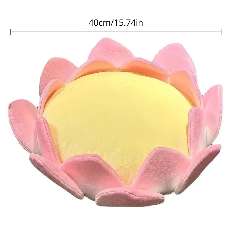 1pc Cute Cartoon Lotus Cat Nest Non-slip Soft Comfortable Cat Bed Cat Sofa Bed Detachable Cat Mat Cushion