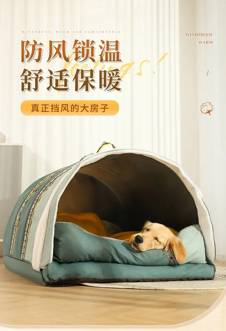 Top Cover Dog Bed Roof Big Size Extension Removable Mattress Jumbo Foldable Entrance Nest Dome Perros Indoor Dog