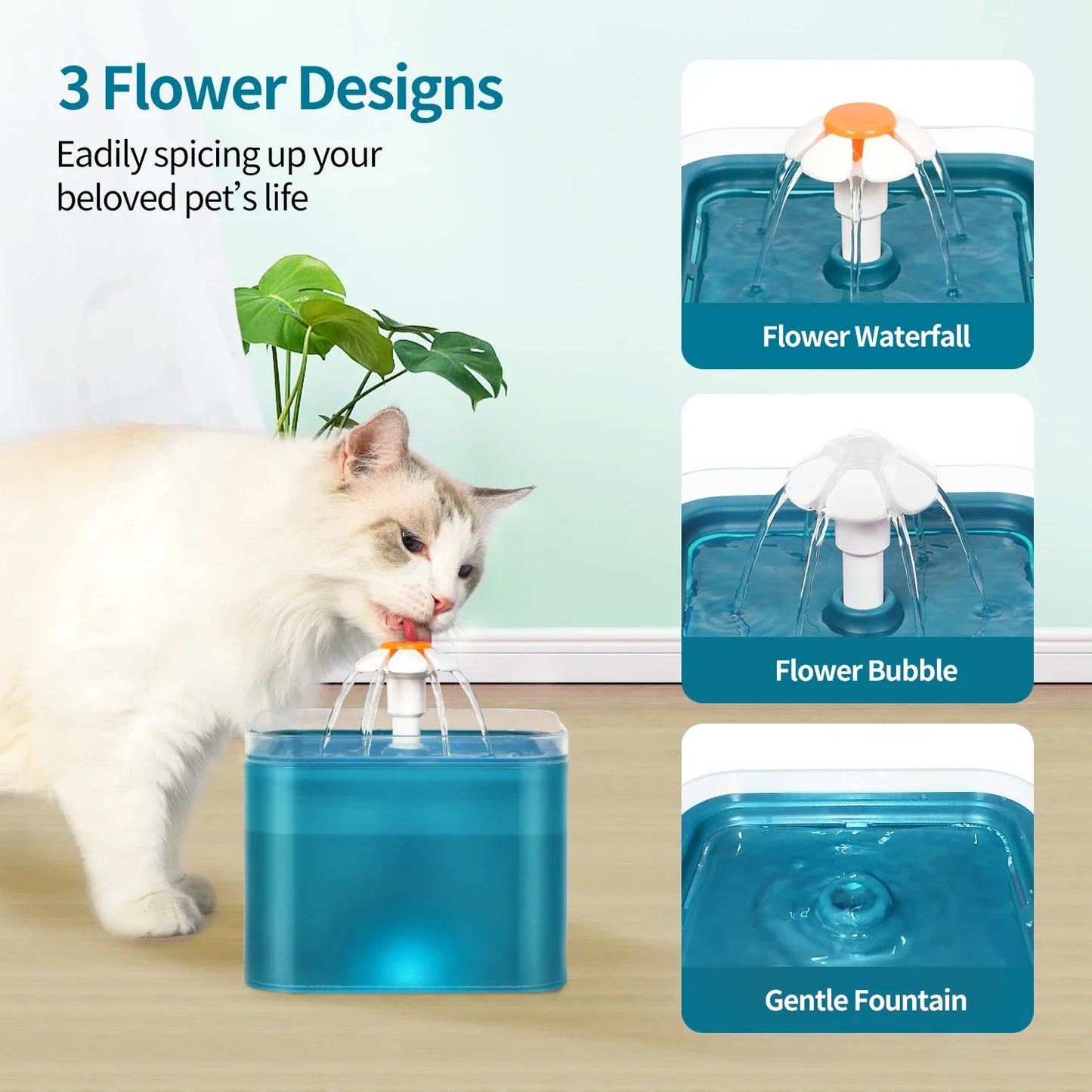 Automatic Cat Fountain Water Drinking Feeder Bowl Pet Dog Cat Water Dispenser Mute Automatic Drinking Fountain Electric USB