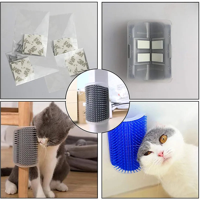 Cepillo para mascotas, peine, juguete para gatos, peine de masaje más suave para gatos con hierba gatera, rascador de cara para gatos, accesorios para cachorros y gatos