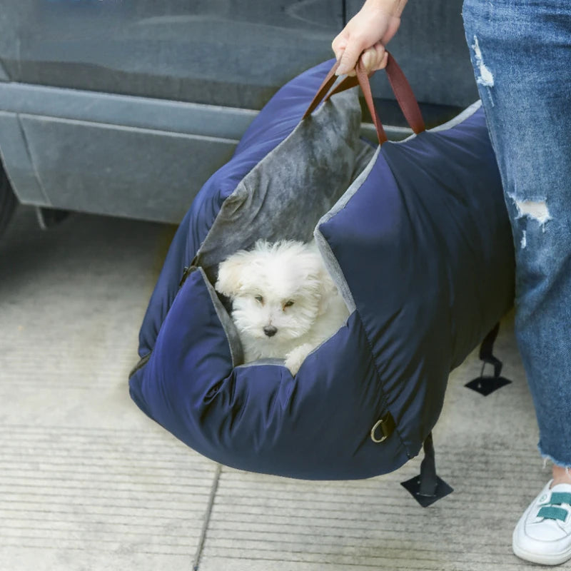 Asiento de coche para perros con Control Central, transportadores antideslizantes para perros, caja de reposabrazos para coche, elevador de cojín para perros con cinturones de seguridad, bolsa portamascotas