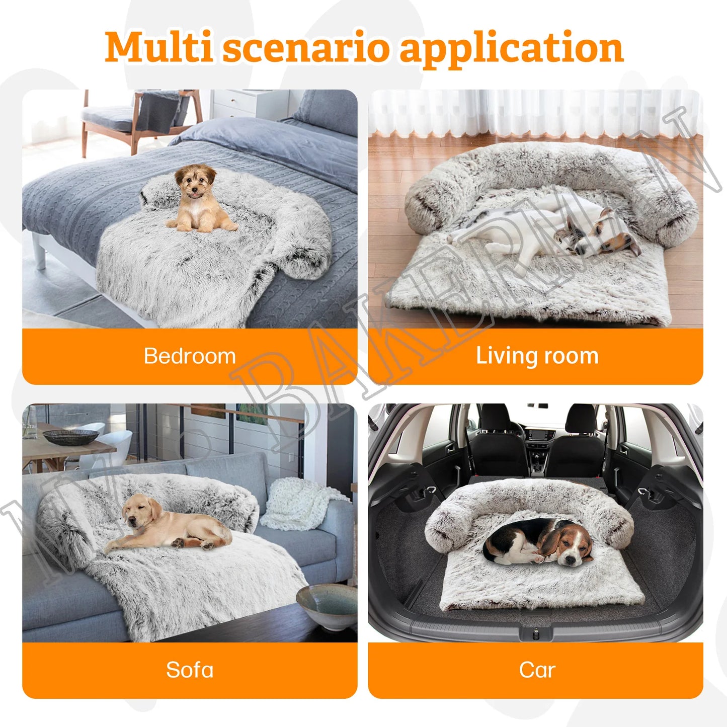 Sofá lavable para mascotas, cama para perros, cama calmante para perros grandes, sofá, manta, cama de Gato cálida para invierno, sofás, Protector de muebles para el suelo del coche