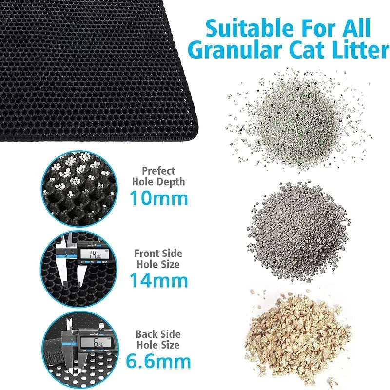 Estera para residuos de gatos, inodoro para mascotas, impermeable, doble capa, caja de arena para mascotas, estera antideslizante, arena, estera lavable para gatos, almohadilla de limpieza, suministros para limpieza de mascotas