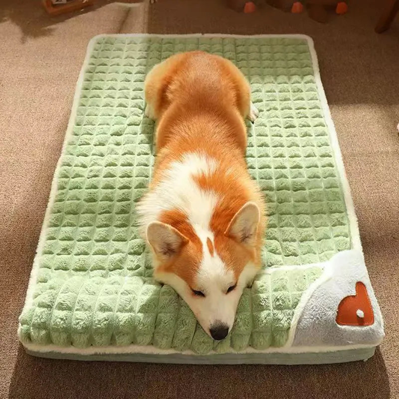 Tapis chaud d'hiver pour chien, canapé de luxe pour petits et moyens chiens, lit à carreaux pour chats, chiens, peluches, lits amovibles et lavables pour animaux de compagnie