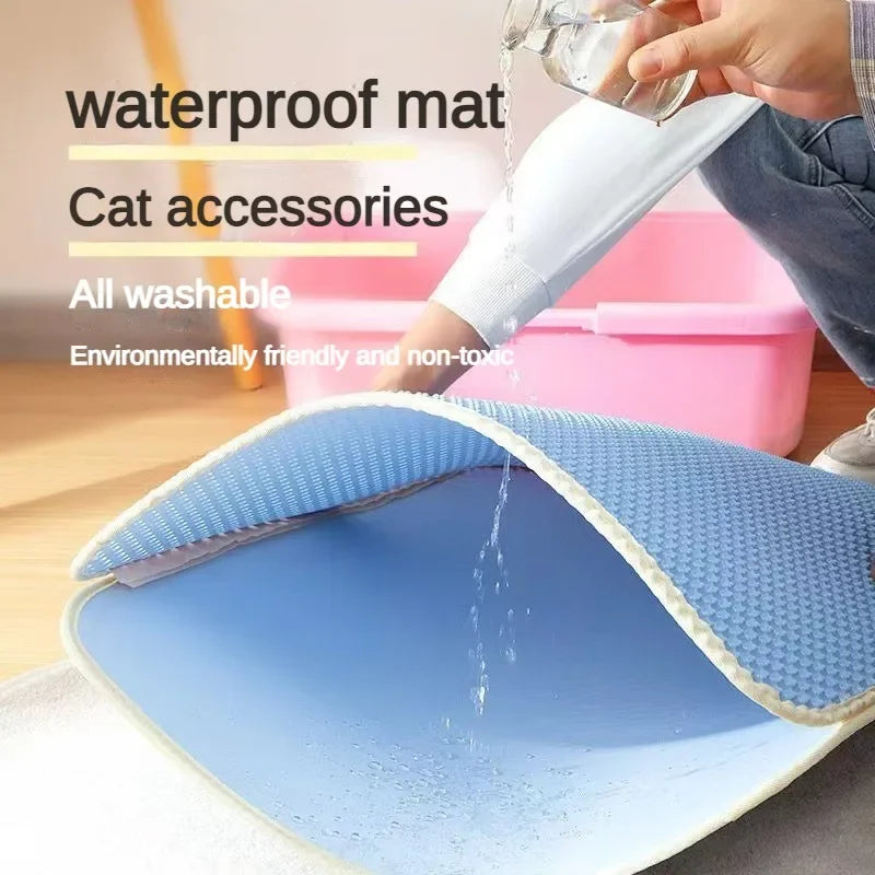 Tapis de litière pour chat, imperméable et antidérapant, Double couche, boîte pour animaux de compagnie, accessoire EVA, coussin, boîte de rembourrage, fournitures de tapis de sable pour chat