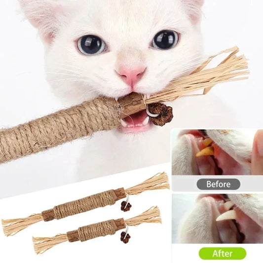 Juguetes para gatos Silvervine, palitos para masticar, palitos para aperitivos para mascotas, material natural con hierba gatera para gatitos y gatos, limpieza de dientes, accesorios para gatos Katze