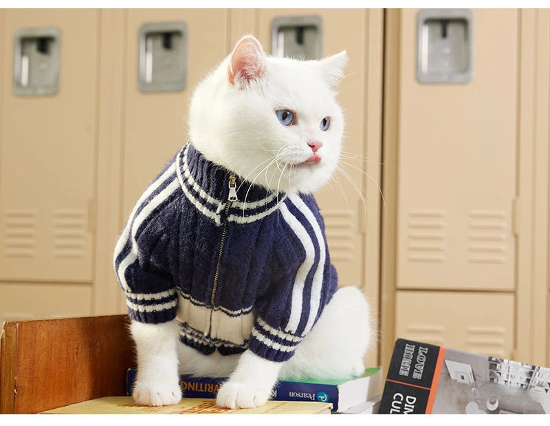 2023 New Pet Clothes Autumn Winter Small Medium Dog Clothes Teddy Cat Warm Zipper Clothing Puppy Cardigan Fashion Style