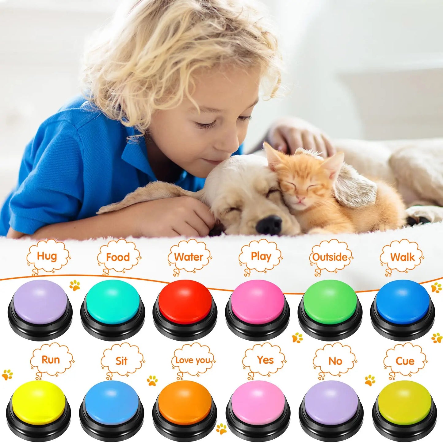 Jouets amusants enregistrables pour animaux de compagnie, démarreurs de voyage parlant pour animaux de compagnie, boutons parlant pour animaux de compagnie, fournitures portables et mignonnes pour animaux de compagnie, Communication pour chien