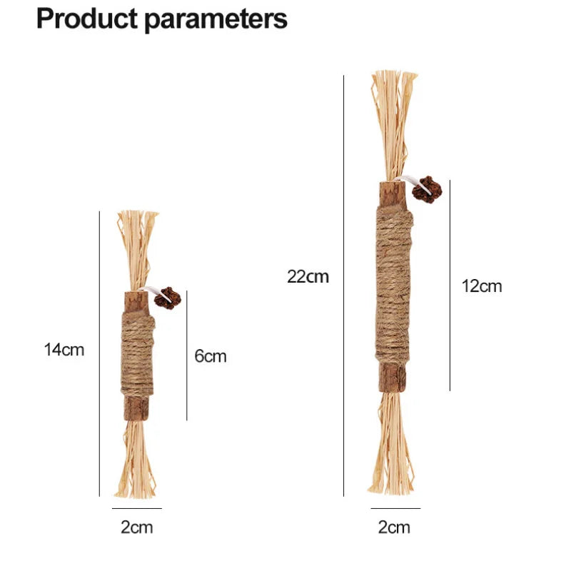 Jouets pour chats, bâton à mâcher en vigne argentée, Polygonum Kitty, herbe de raphia, fournitures pour animaux de compagnie, bâton de nettoyage des dents, morsure d'animal de compagnie, jouet pour chat, corde de chanvre, 1 pièce