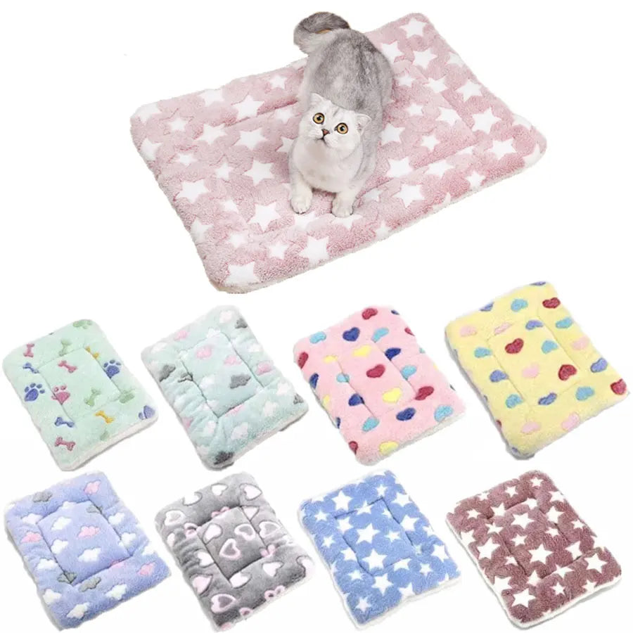 Soft Cat Bed Mats Short Plush Pet Sleeping Bed Mats for Cats Small Dogs Cute Pet Pad Blanket Warm Kitten Cushion Cat Accessories