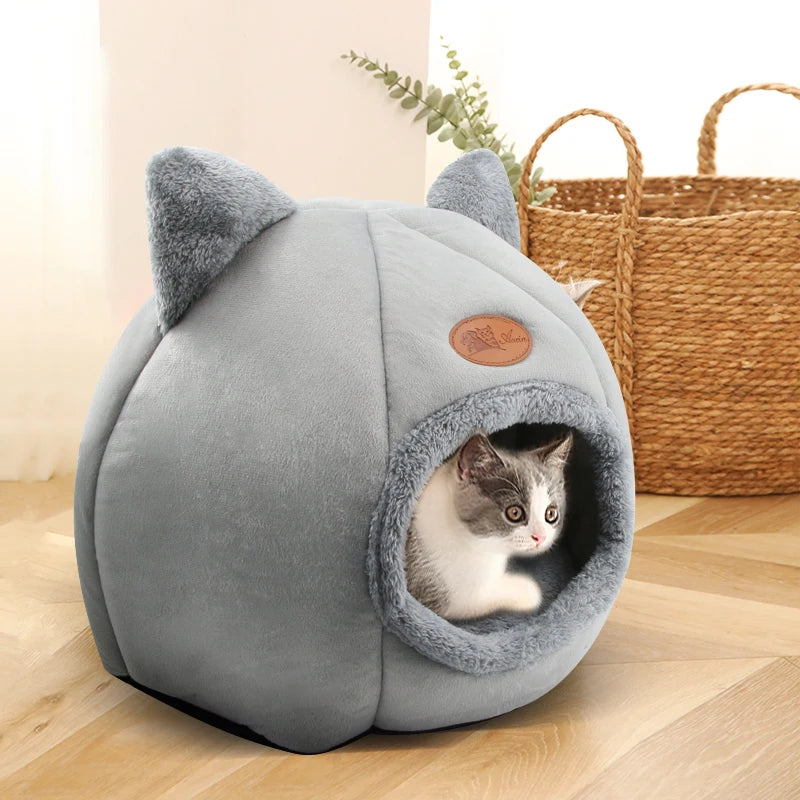 2023 Deep Sleep Comfort In Winter Cat Bed Little Mat Basket For Cat's House Products Pets Tent Cozy Cave Cat Beds Indoor For Dog