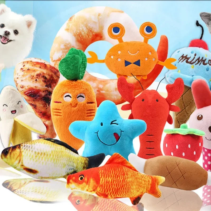 Animaux en peluche carlin chien animal de compagnie mignon chien interactif petits Fruits chiot fournitures jouets jouets pour jouet Chihuahua chiens grinçants