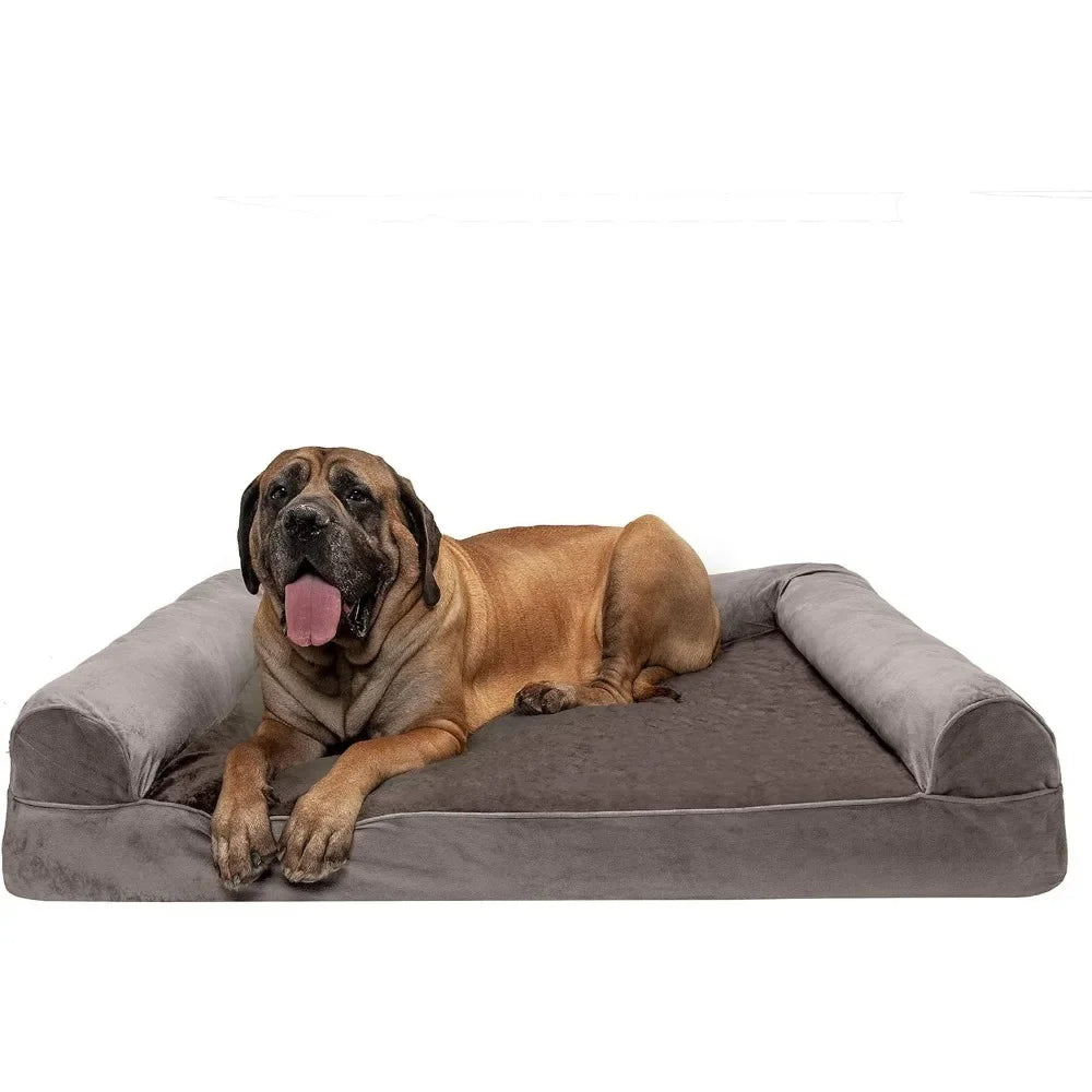 Cama para perros grandes con cojines extraíbles y funda lavable, para perros Velvet Waves Perfect Comfort Sofa - Celadon Green,