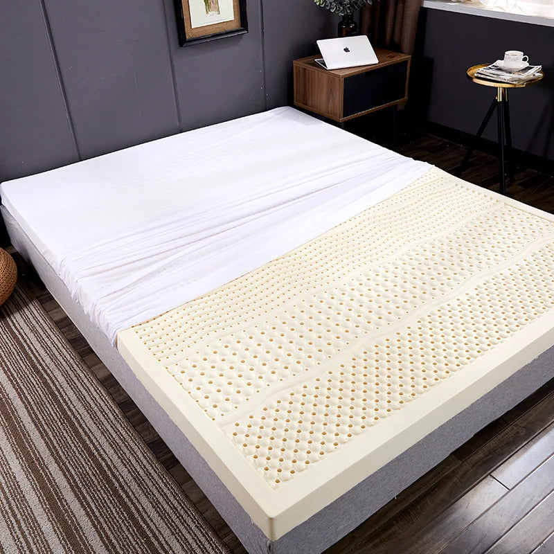 Matelas en latex naturel 100% thaïlandais avec housse, matelas en caoutchouc pur naturel, lit de 1.8m, tapis de coussin épais de 1.5m pour dortoir de maison