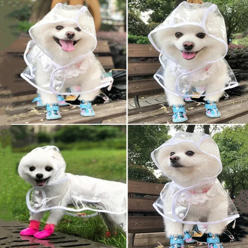 Chubasquero transparente para mascotas, chaqueta impermeable para mascotas, abrigo para perros pequeños y medianos, Poncho para perro Shiba, ropa para caminar al aire libre para mascotas