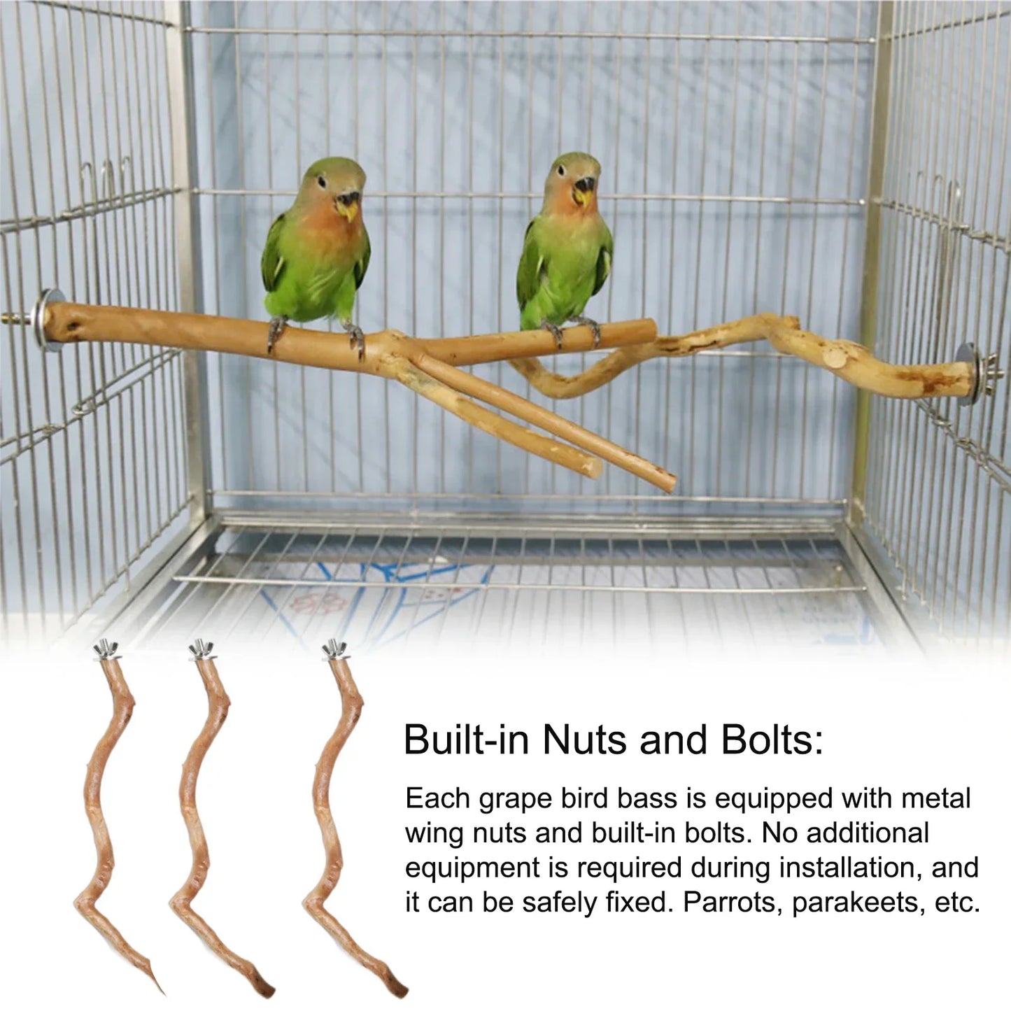 Support naturel pour perroquet, perche à oiseaux, bâton d'arbre, fourchette de meulage de pattes, perruche, oiseau grimpant, Branches debout, jouets, accessoires pour cage à oiseaux