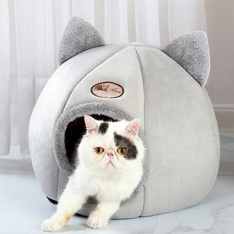 40x40cm Soft Plush Round Cat House Pet Mattress Warm Comfortable Cushion Cat Dog  Sleeping Tent For Small Dogs Pets Supplies