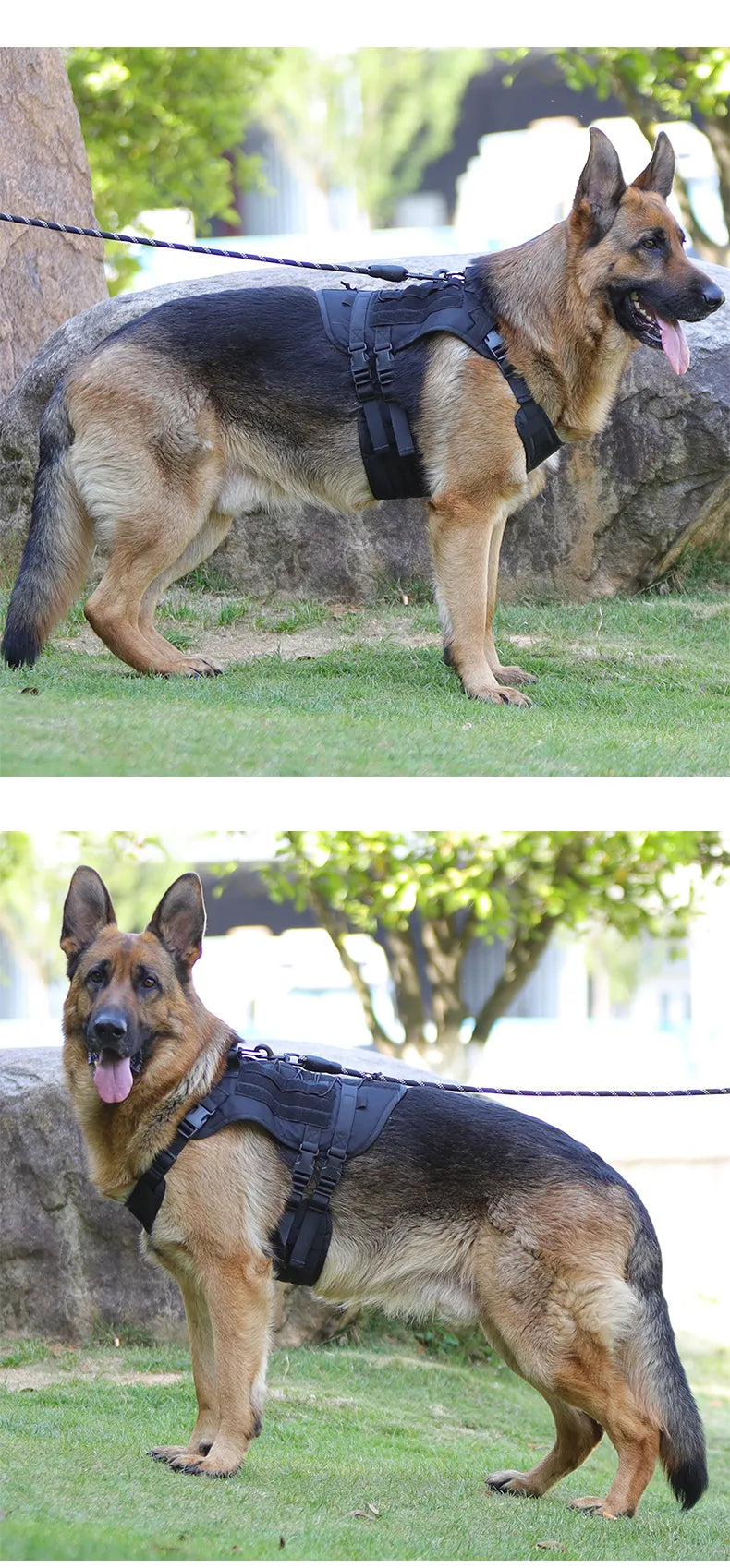 Arnés táctico para perros con asa y correa para perros, accesorios militares para perros que caminan, arnés para cachorros de perros medianos y grandes