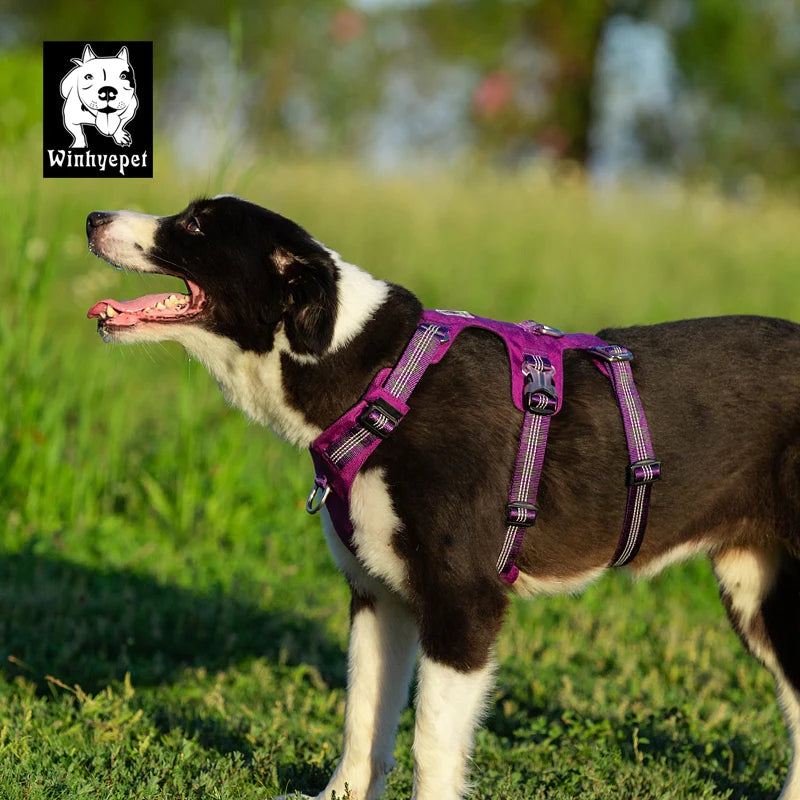 Winhyepet Dog Harness Back-Slip No Pull Cloth 3M Reflective for Large Medium Small Pet Puppy Accessories