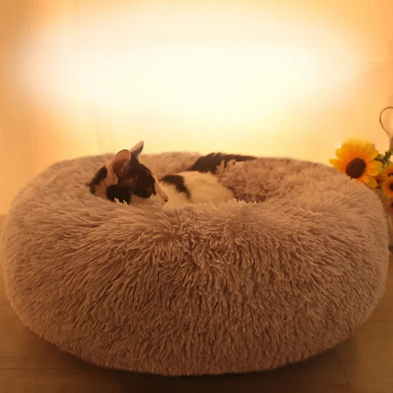 Winter Warm Sofa Pet Dog Bed Comfortable Donut Cuddler Round Dog Kennel Ultra Soft Washable Dog and Cat Cushion Bed