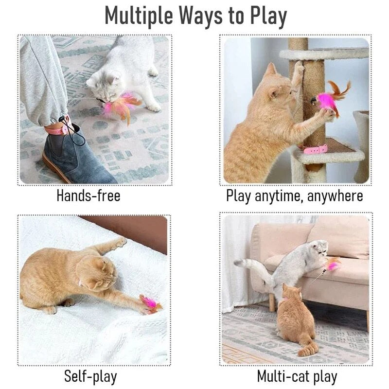 Juguetes interactivos Para gatos, Teaser Stick Collar, juego Self-hi Para Gatos, divertidos Juguetes Para Gatos, Juguetes Para mascotas