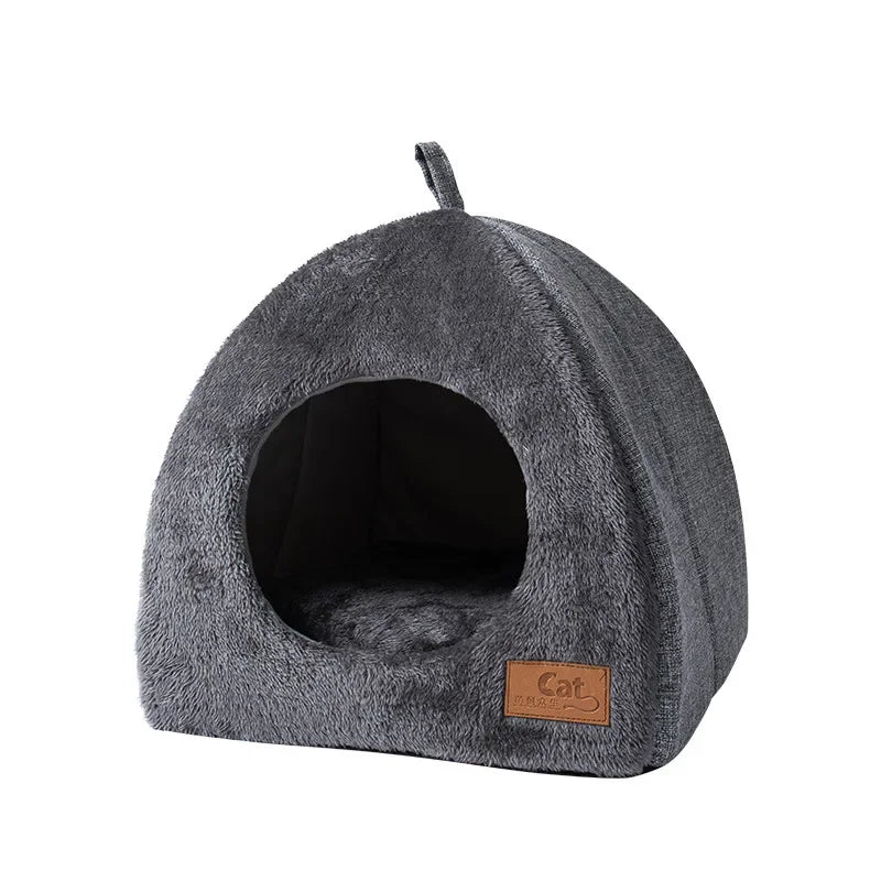 Winter Warm Cat's House Thichen Kitten Sleep Mattress Little Medium Triangle Pet Beds for Dogs for All Season Universal