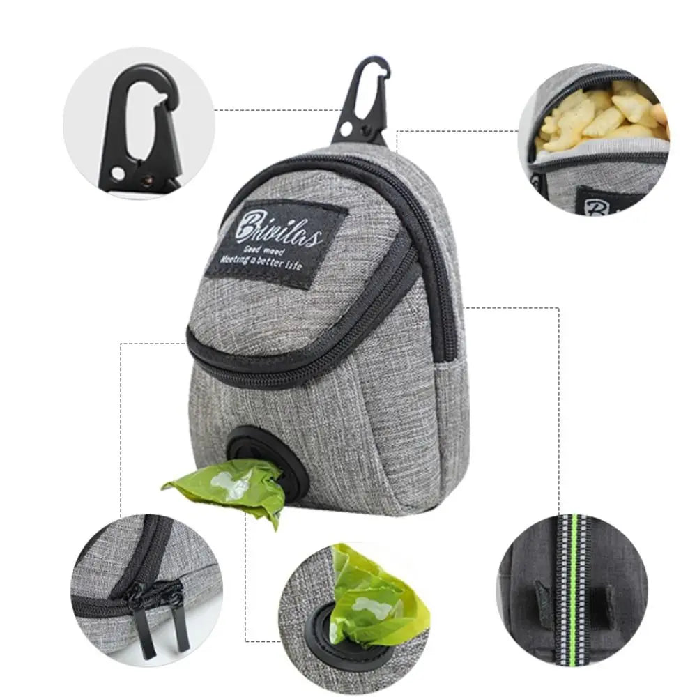 Bolsa portátil para entrenamiento de perros, bolsa para golosinas para perros al aire libre, snack para cachorros, recompensa en la cintura, dispensador de excrementos para perros, accesorios para mascotas