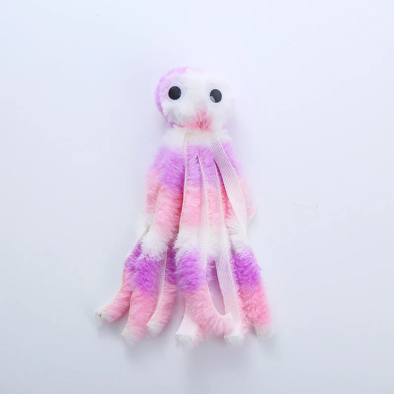 Juguete para gatos, pulpo bonito, juguete de peluche, dientes resistentes a mordeduras, juego interactivo, suministros para mascotas